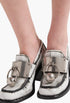 White - Brushed Leather Loafers With Metal Details - GLAM MODA